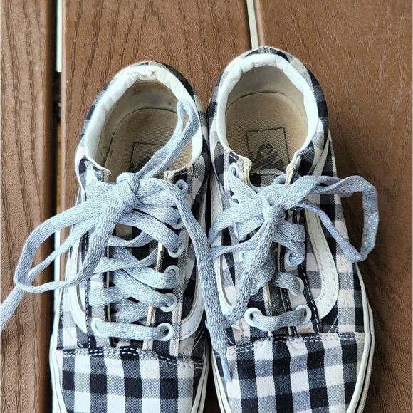 Vans Old Skool black Gingham sneakers size 5, used - Picture 9 of 9